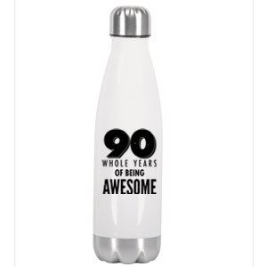 90 Whole Years of Being Awesome Birthday Stainless Steel Insulated Water Bottle