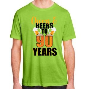 90th Birthday Cheers & Beers To 90 Years Adult ChromaSoft Performance T-Shirt