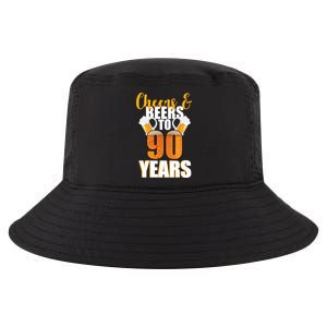 90th Birthday Cheers & Beers To 90 Years Cool Comfort Performance Bucket Hat