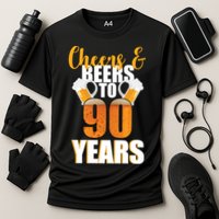 90th Birthday Cheers & Beers To 90 Years Cooling Performance Crew T-Shirt