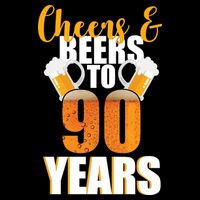 90th Birthday Cheers & Beers To 90 Years Cooling Performance Crew T-Shirt