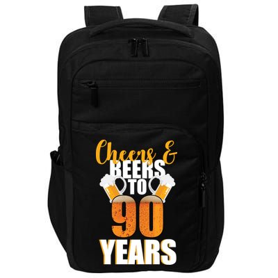 90th Birthday Cheers & Beers To 90 Years Impact Tech Backpack