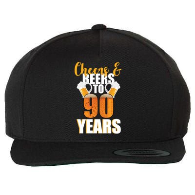 90th Birthday Cheers & Beers To 90 Years Wool Snapback Cap