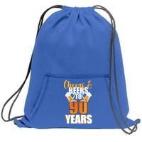 90th Birthday Cheers & Beers To 90 Years Sweatshirt Cinch Pack Bag