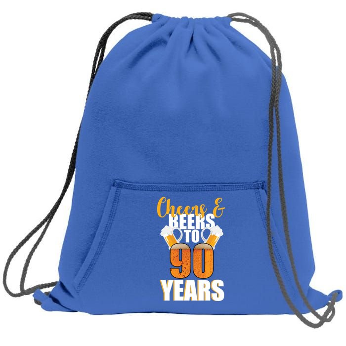 90th Birthday Cheers & Beers To 90 Years Sweatshirt Cinch Pack Bag