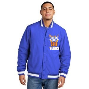 90th Birthday Cheers & Beers To 90 Years Insulated Varsity Jacket