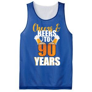 90th Birthday Cheers & Beers To 90 Years Mesh Reversible Basketball Jersey Tank