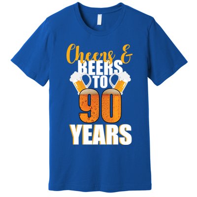 90th Birthday Cheers & Beers To 90 Years Premium T-Shirt