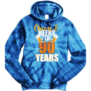 90th Birthday Cheers & Beers To 90 Years Tie Dye Hoodie