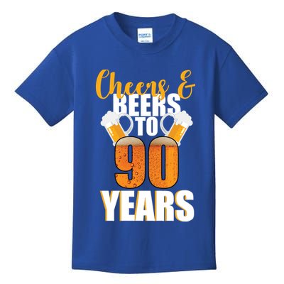 90th Birthday Cheers & Beers To 90 Years Kids T-Shirt