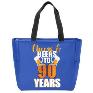 90th Birthday Cheers & Beers To 90 Years Zip Tote Bag