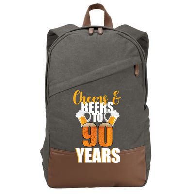 90th Birthday Cheers & Beers To 90 Years Cotton Canvas Backpack