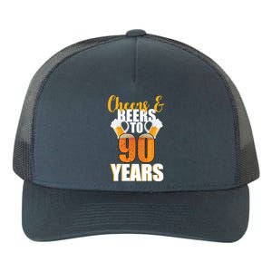 90th Birthday Cheers & Beers To 90 Years Yupoong Adult 5-Panel Trucker Hat