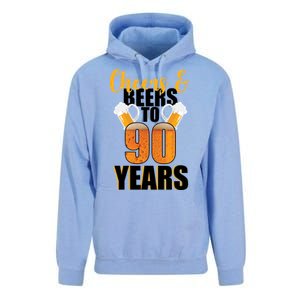 90th Birthday Cheers & Beers To 90 Years Unisex Surf Hoodie