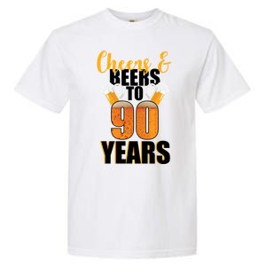 90th Birthday Cheers & Beers To 90 Years Garment-Dyed Heavyweight T-Shirt