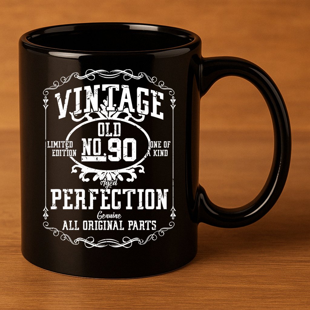 90th Birthday Genuine All Original Parts 11oz C Handle Ceramic Mug