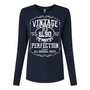 90th Birthday Genuine All Original Parts Womens Cotton Relaxed Long Sleeve T-Shirt