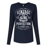 90th Birthday Genuine All Original Parts Womens Cotton Relaxed Long Sleeve T-Shirt