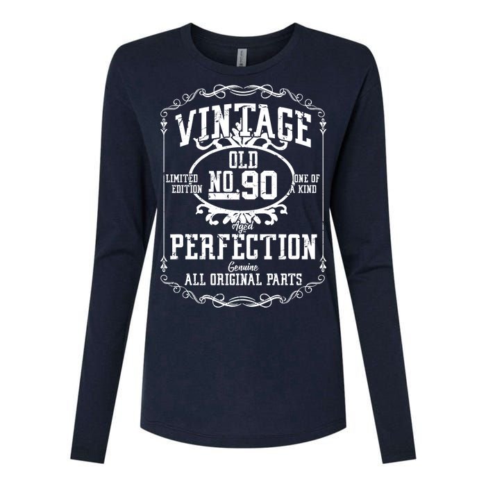 90th Birthday Genuine All Original Parts Womens Cotton Relaxed Long Sleeve T-Shirt