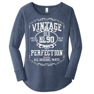 90th Birthday Genuine All Original Parts Women's Perfect Tri Tunic Long Sleeve Shirt