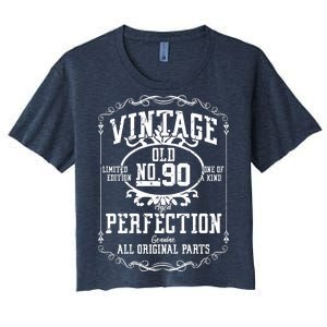 90th Birthday Genuine All Original Parts Women's Crop Top Tee