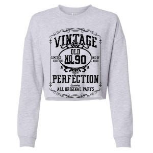 90th Birthday Genuine All Original Parts Cropped Pullover Crew