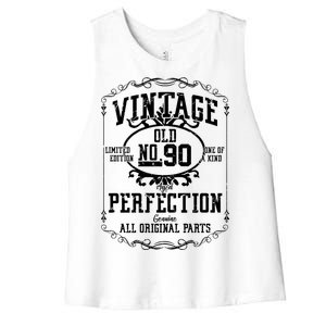 90th Birthday Genuine All Original Parts Women's Racerback Cropped Tank