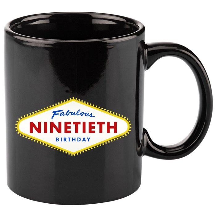 90th Birthday Las Vegas Fabulous Ninetieth  11oz C Handle Ceramic Mug