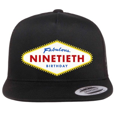 90th Birthday Las Vegas Fabulous Ninetieth  Flatbill Hat