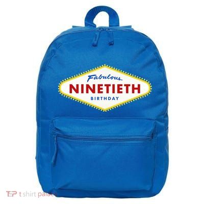 90th Birthday Las Vegas Fabulous Ninetieth  16 in Basic Backpack