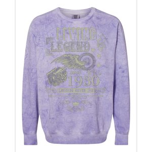 90th Birthday Legend Since 1930 Colorblast Crewneck Sweatshirt