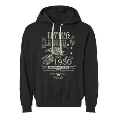 90th Birthday Legend Since 1930 Garment-Dyed Fleece Hoodie