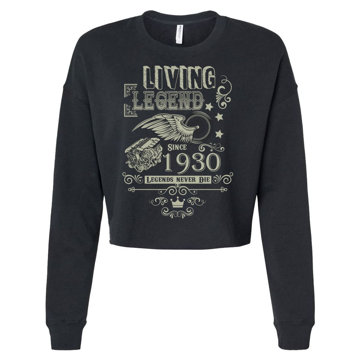 90th Birthday Legend Since 1930 Cropped Pullover Crew