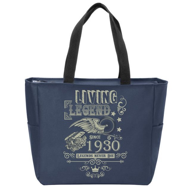 90th Birthday Legend Since 1930 Zip Tote Bag