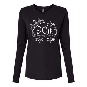 90th Birthday Princess Womens Cotton Relaxed Long Sleeve T-Shirt