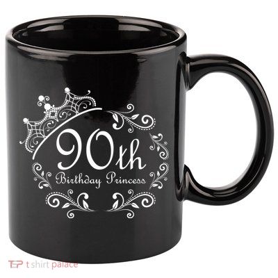 90th Birthday Princess 11oz C Handle Ceramic Mug