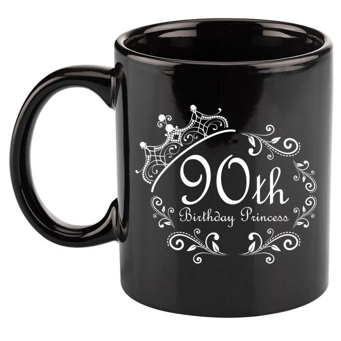 90th Birthday Princess 11oz C Handle Ceramic Mug