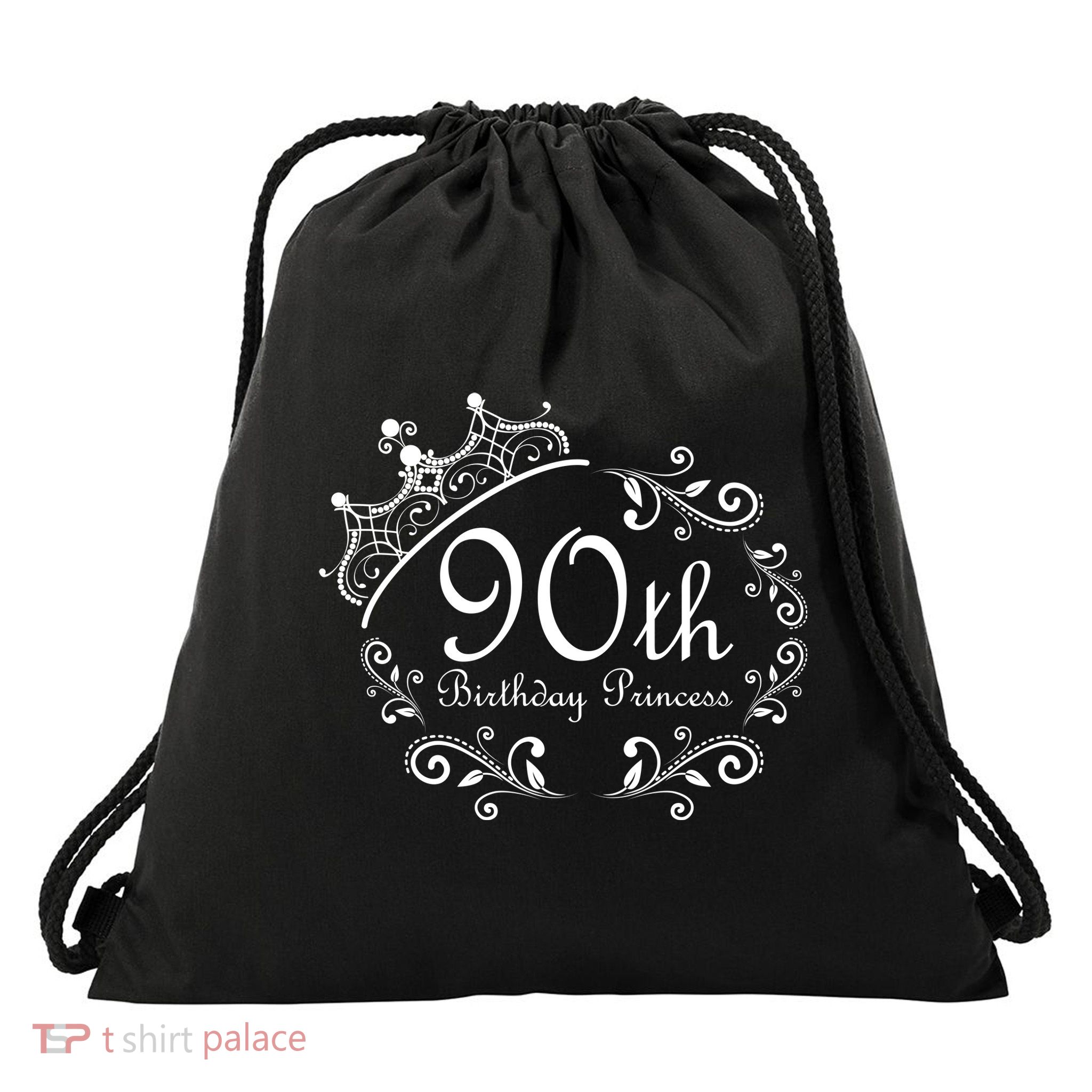90th Birthday Princess Drawstring Bag