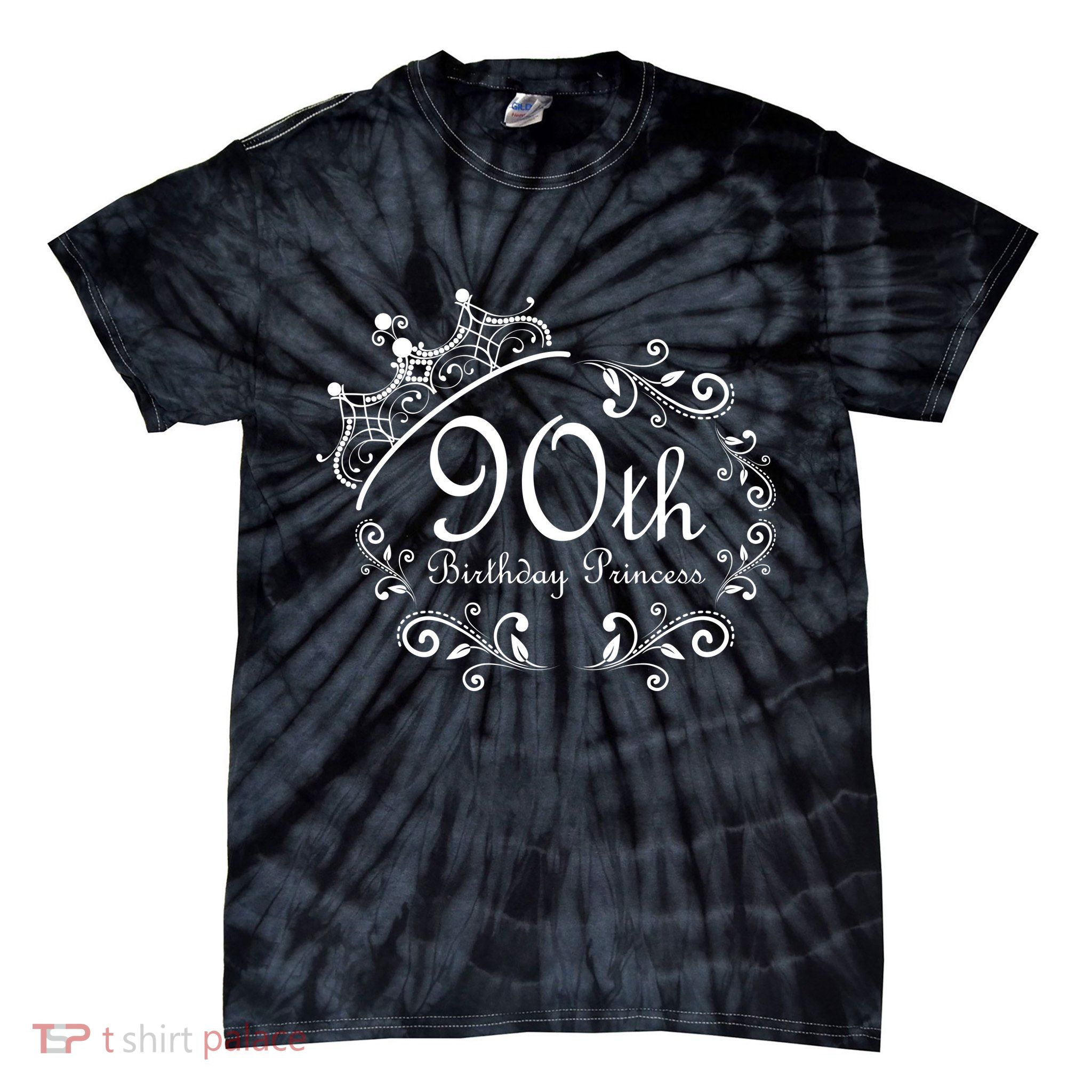 90th Birthday Princess Tie-Dye T-Shirt