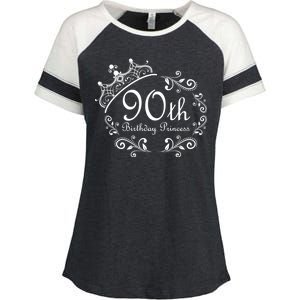 90th Birthday Princess Enza Ladies Jersey Colorblock Tee