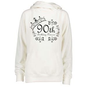 90th Birthday Princess Womens Funnel Neck Pullover Hood