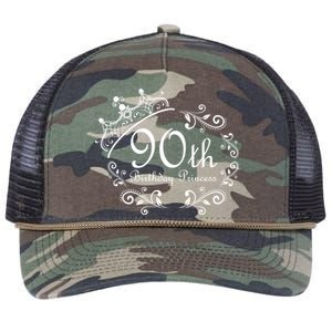 90th Birthday Princess Retro Rope Trucker Hat Cap