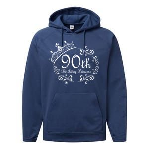 90th Birthday Princess Performance Fleece Hoodie