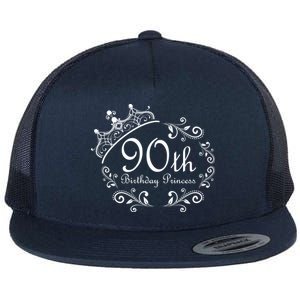 90th Birthday Princess Flat Bill Trucker Hat