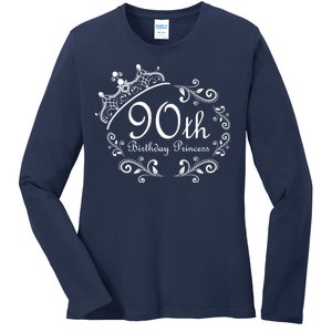 90th Birthday Princess Ladies Long Sleeve Shirt