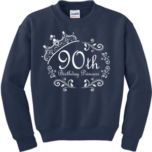 90th Birthday Princess Kids Sweatshirt