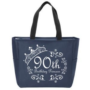 90th Birthday Princess Zip Tote Bag