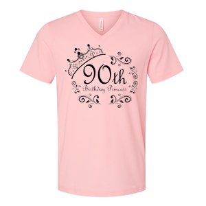 90th Birthday Princess V-Neck T-Shirt