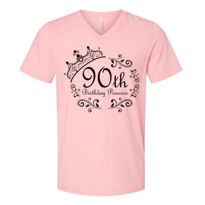 90th Birthday Princess V-Neck T-Shirt