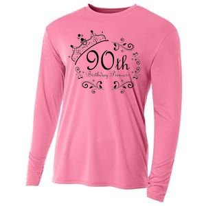 90th Birthday Princess Cooling Performance Long Sleeve Crew